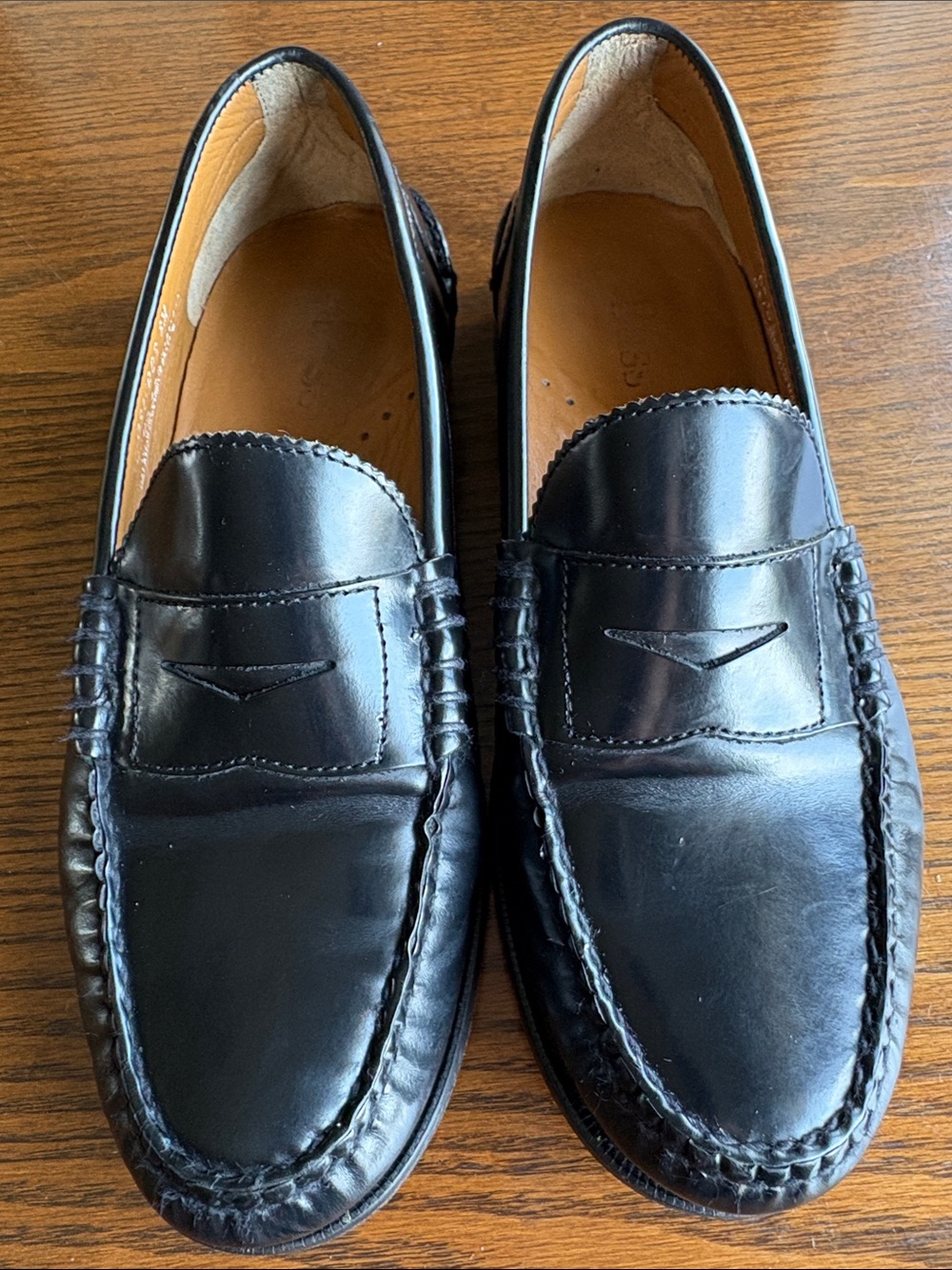 Bass Weejuns Classic Black Leather Penny Loafers Unisex EUC